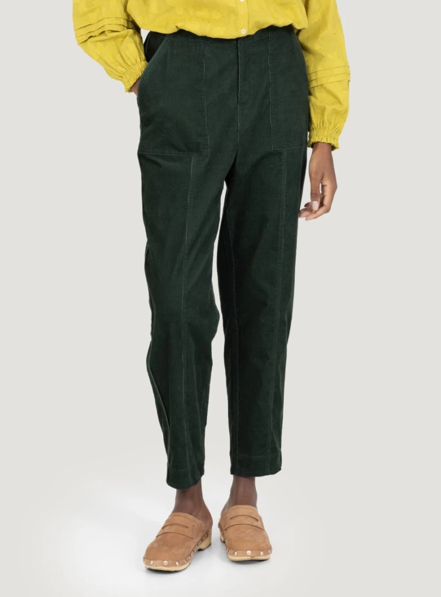 Thought Women's Milou Organic Cotton Corduroy Trousers - Sustainable High-Waisted Eco-Friendly Pants Size 16