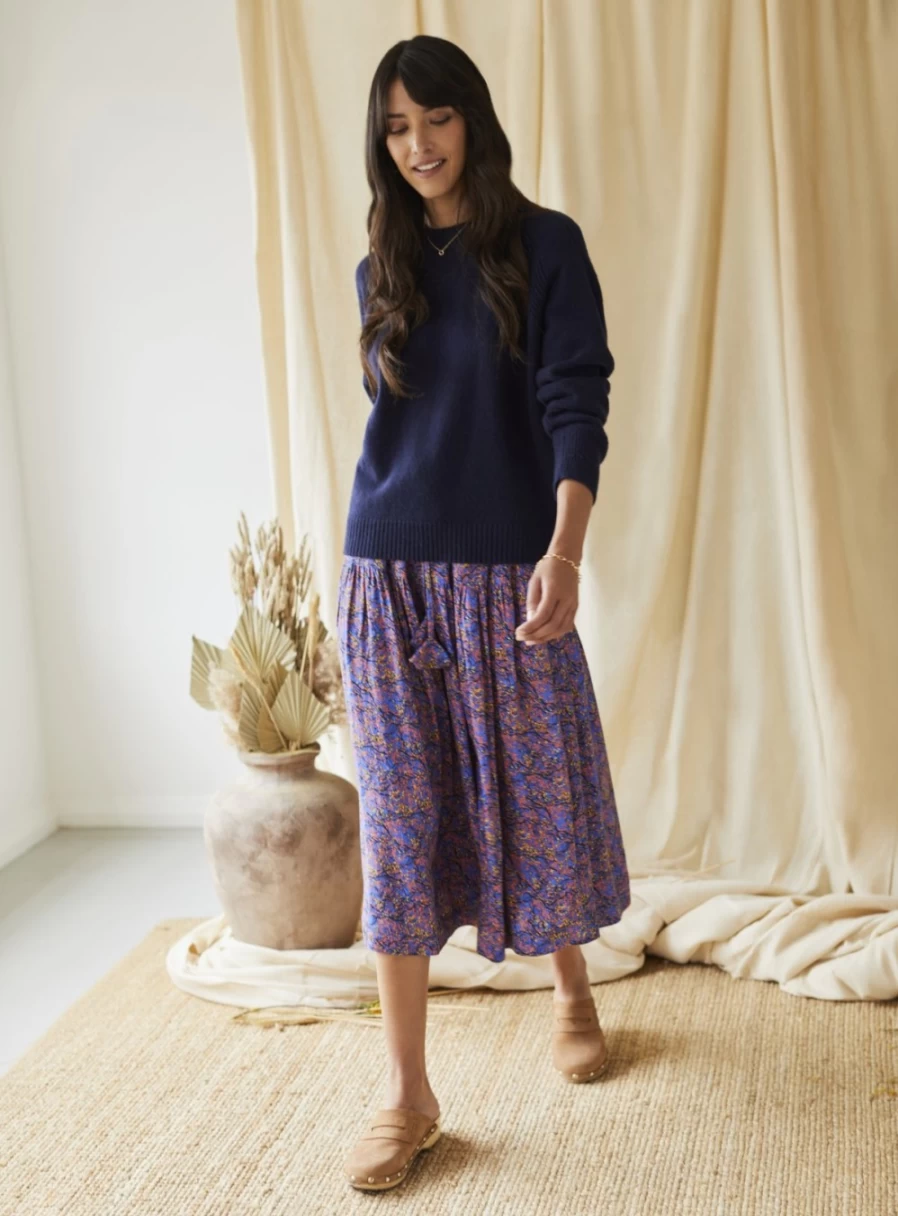Thought Women's Fawn Printed Skirt - Sustainable Lenzing Ecovero Fabric - Size 16