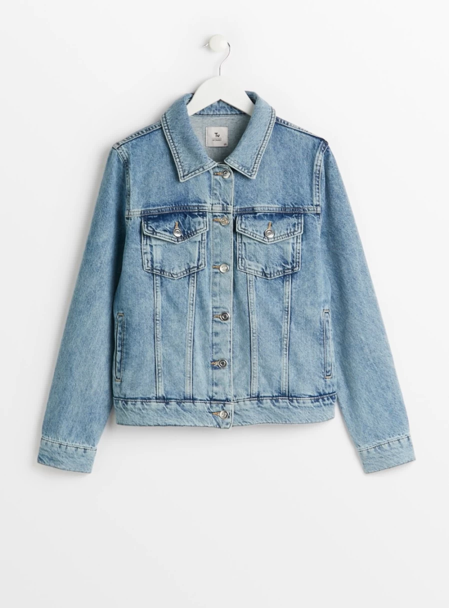 Tu Women's Light Blue Denim Jacket - Classic Fit Casual Style