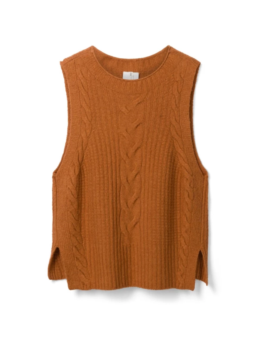 Thought Women's Ayla Organic Cotton Fluffy Knitted Vest - Sustainable Winter Wear