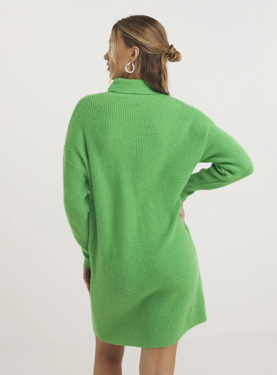 Simply Be Women's Knitted Green Jumper Dress - Size 28-30, Casual Comfort Fit