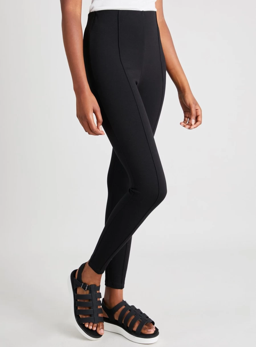 Tu Women's Black Smart Ponte Leggings - High Waist Tummy Control Yoga Pants for Workout & Casual Wear