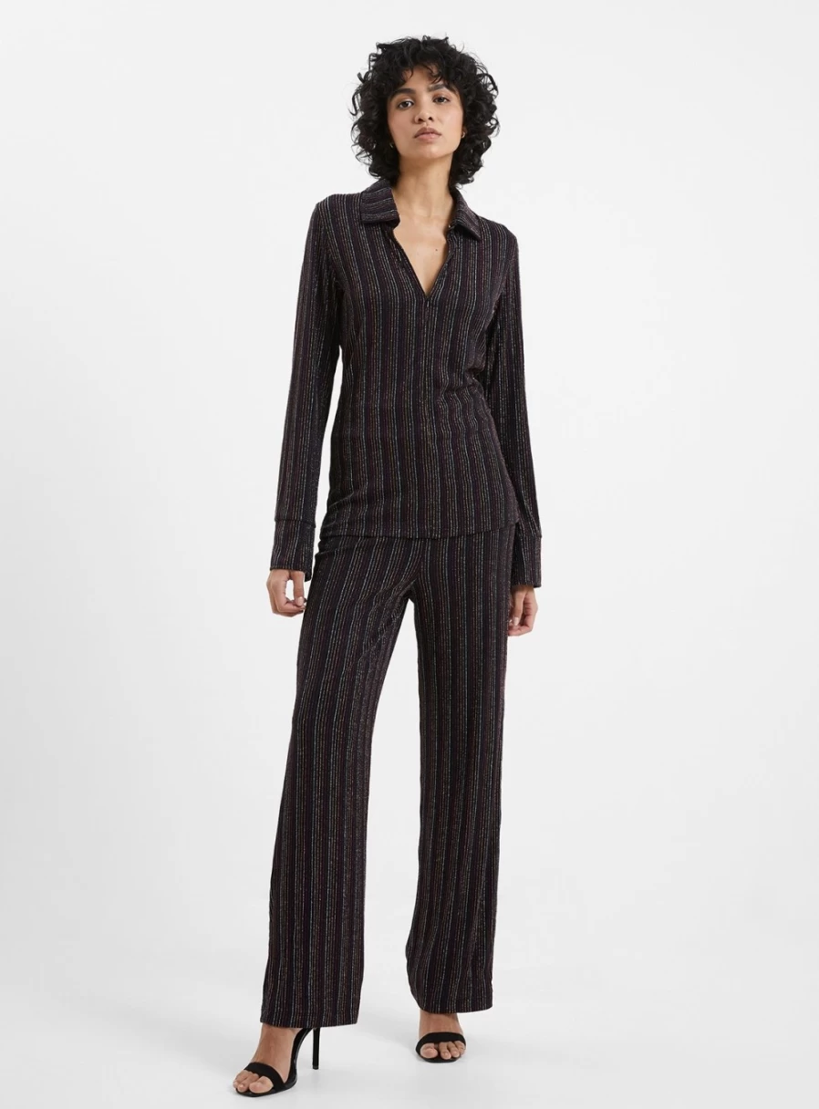 French Connection Women's Paula High-Waisted Trousers in XS | Slim Fit Casual Pants