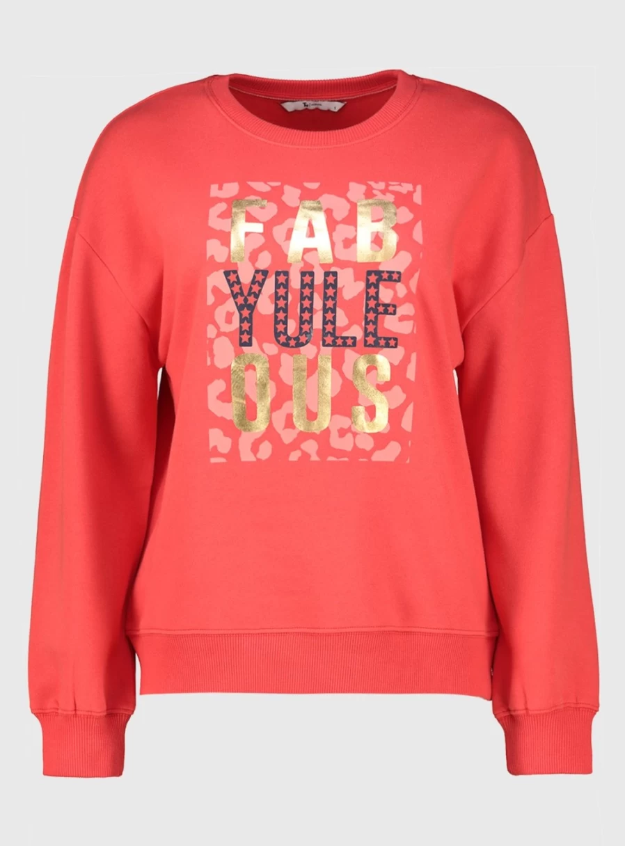 "Tu Women's Christmas Red Festive Yule Sweatshirt - Cozy Holiday Pullover"