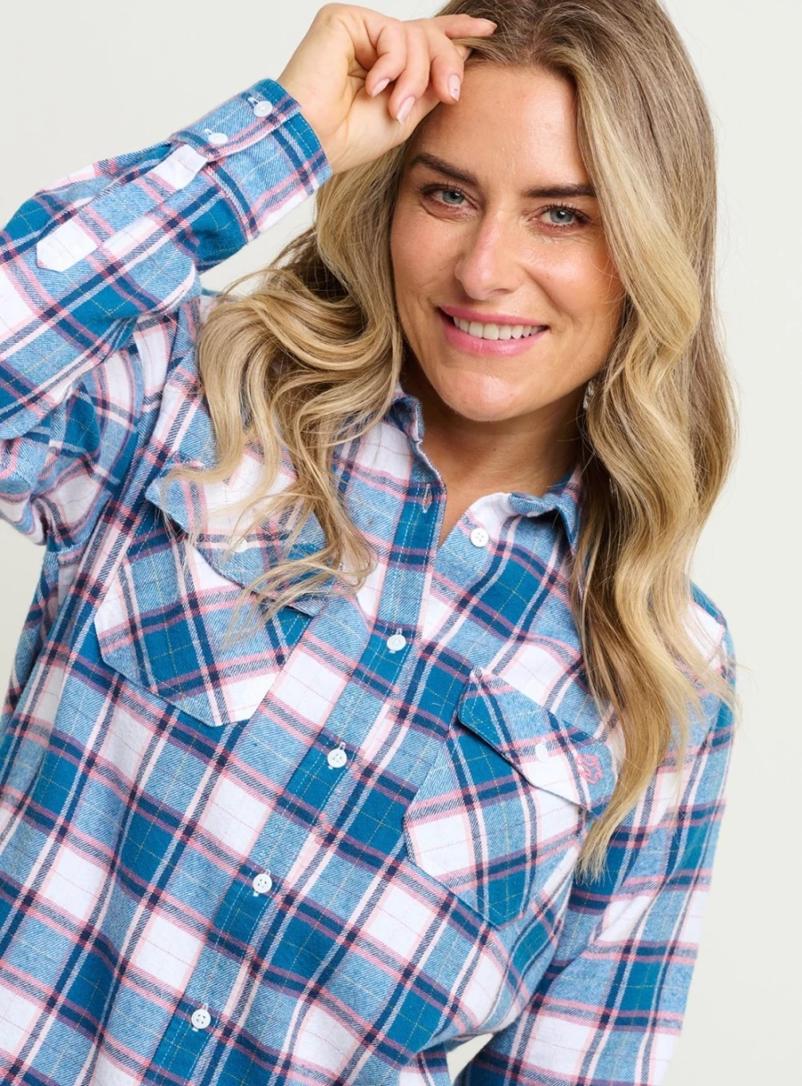 Brakeburn Women's Lucille Flannel Shirt - Soft Plaid Button-Up for Comfort and Style