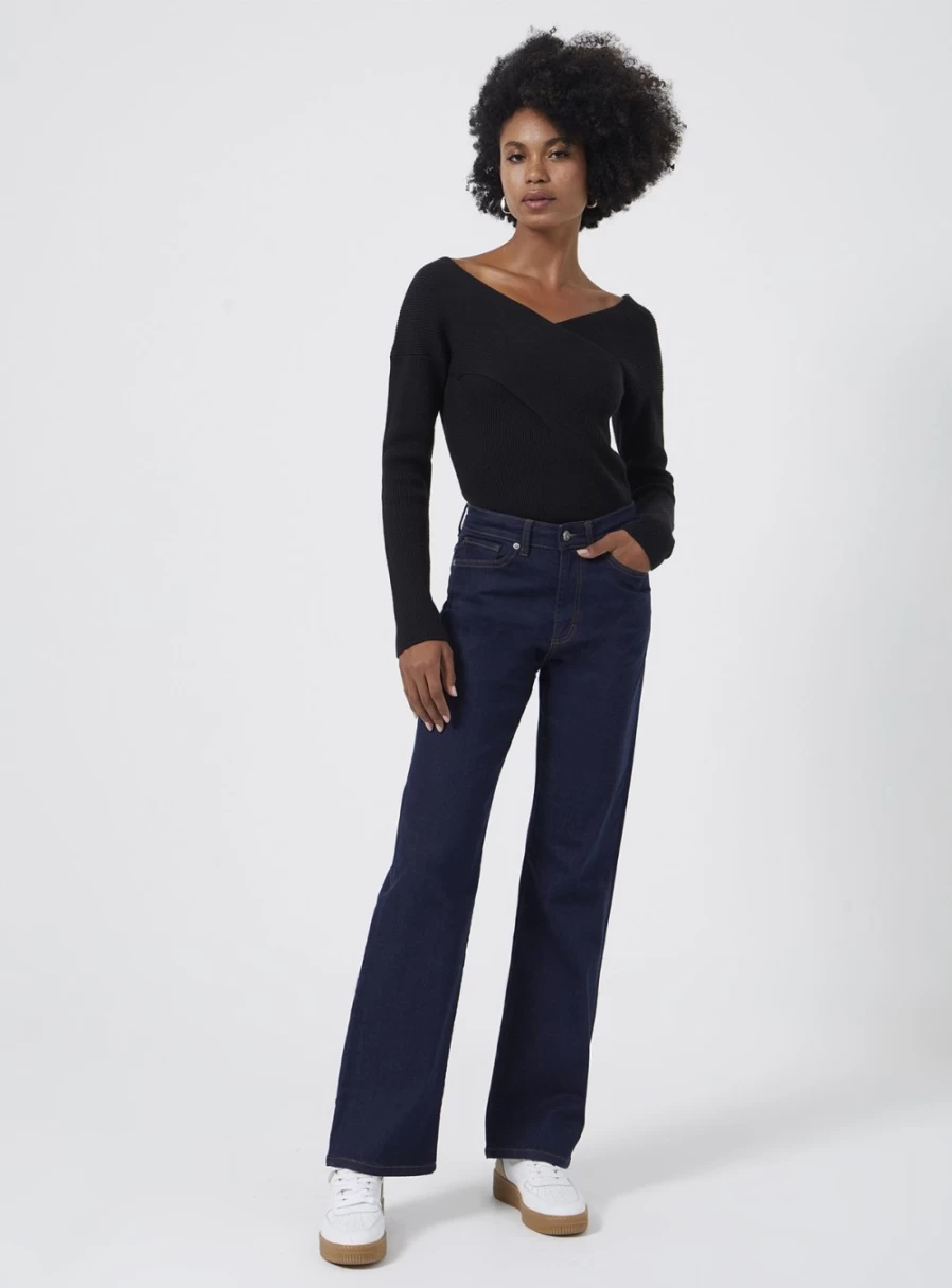 French Connection Women's Stretch Wide Leg Jeans - Size 10