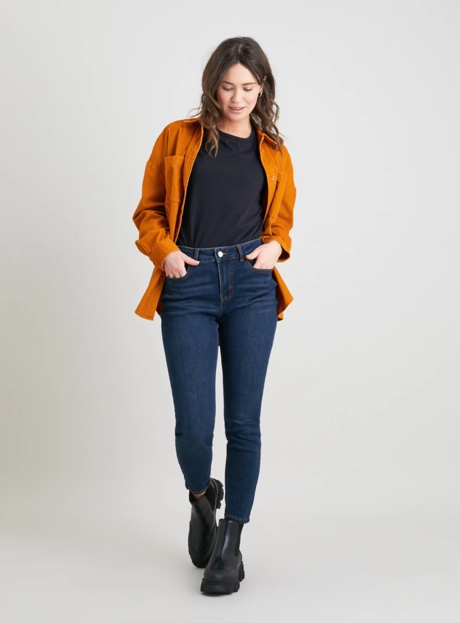 Tu Petite Women's High Waisted Skinny Jeans in Dark Denim - Size 18 Petite