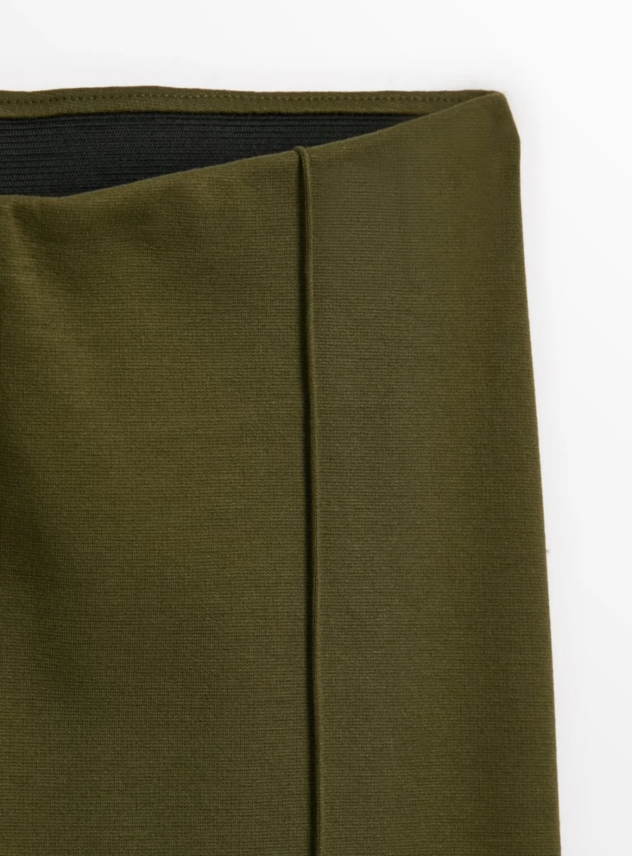 Tu Petite Women's Khaki Smart Ponte Pintuck Leggings - Petite Size 6 High-Waisted Tummy Control Work Pants