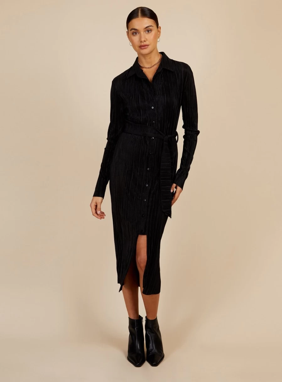 Vogue Williams Women's Black Plisse Midi Dress - Size 10 | Stylish & Elegant Midi Dress for Women