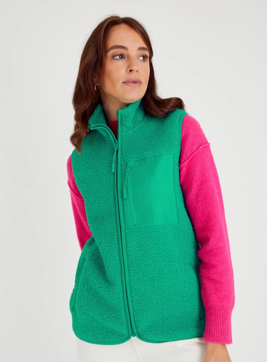 Tu Women's Bright Green Borg Gilet 8 - Lightweight Vest for Fashion & Comfort