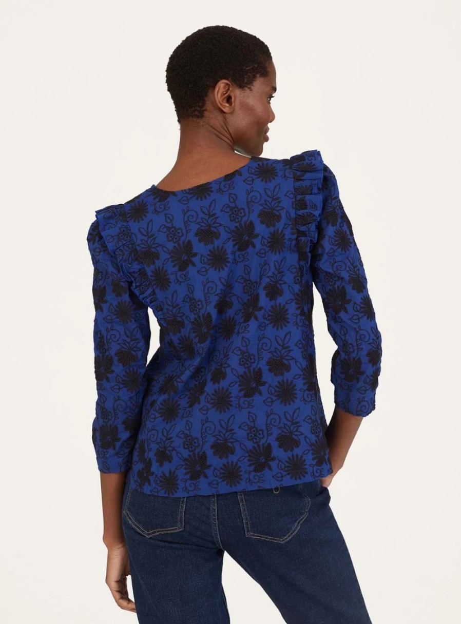 Thought Women's Simone Organic Cotton Embroidered Blouse - Sustainable Boho Style Top