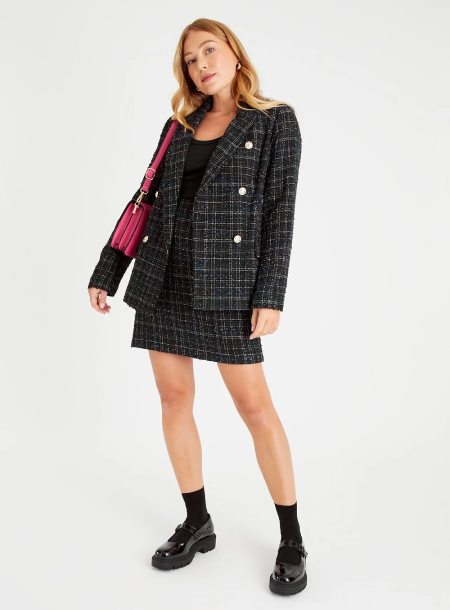 "Tu Women's Black Boucle Textured Blazer - Stylish 20 Collection"