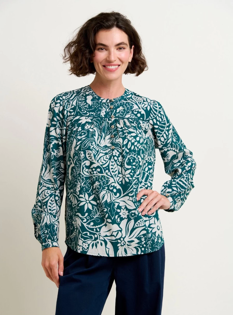Brakeburn Women's Enchanted Blossom Floral Blouse - Size 14 Elegant Feminine Top