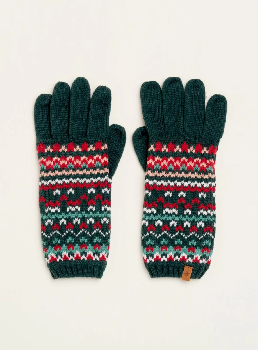 Brakeburn Women's Fair Isle Knitted Gloves - One Size Cozy Winter Handwear
