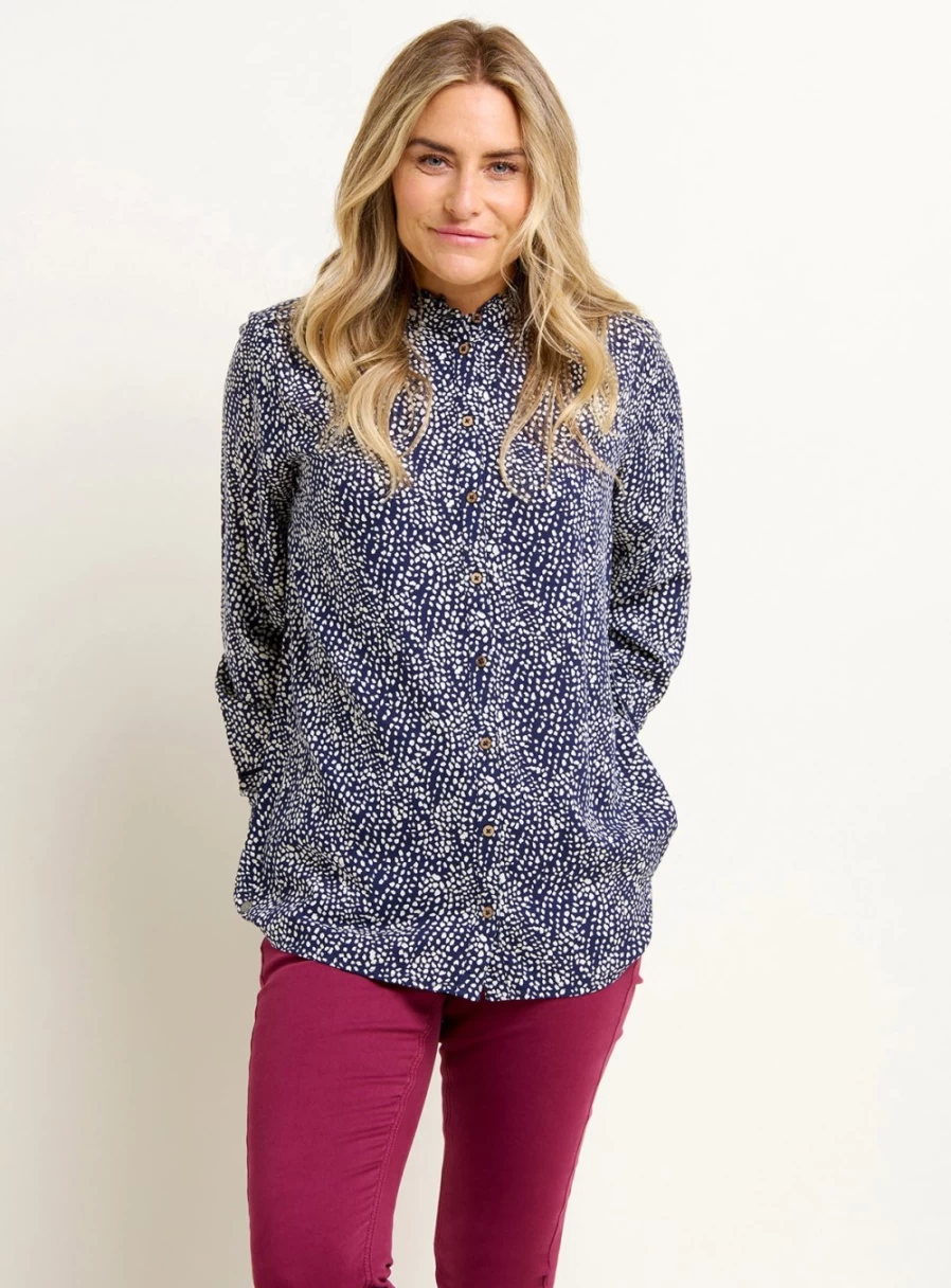 Brakeburn Women's Flowing Spots Blouse - Stylish Floral Print Top for Women