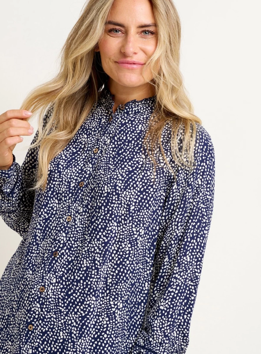 Brakeburn Women's Flowing Spots Blouse - Stylish Floral Print Top for Women