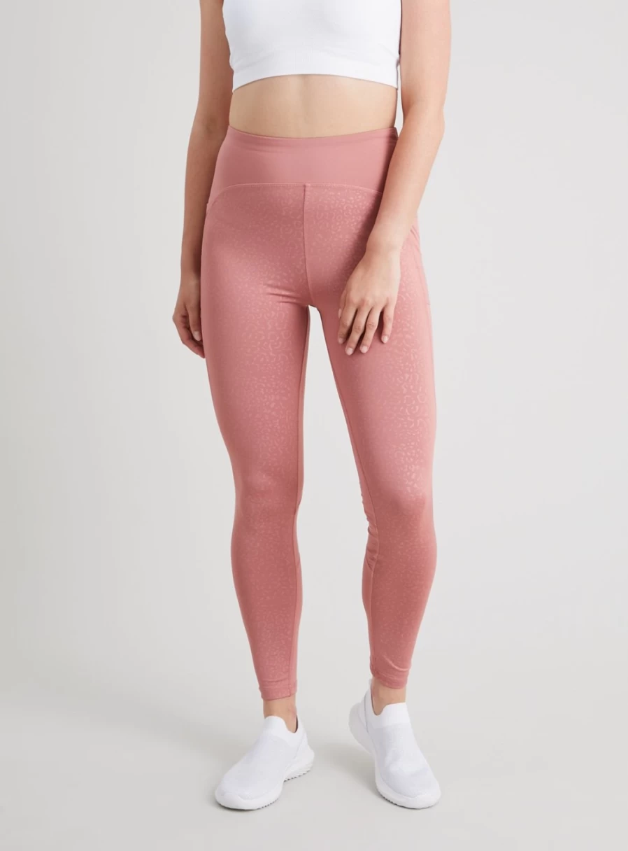 Tu Women's Active Pink Leopard Print Coordinated Leggings - Size 8 Fitness Yoga Workout