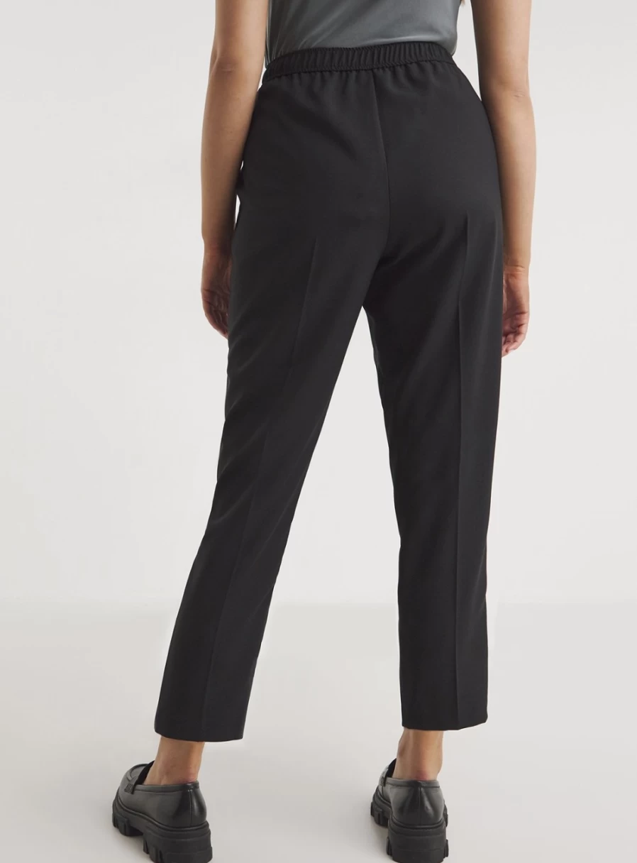 Simply Be Women's Black High-Waist Tie Detail Office Trousers - Size 30 Workwear Pants