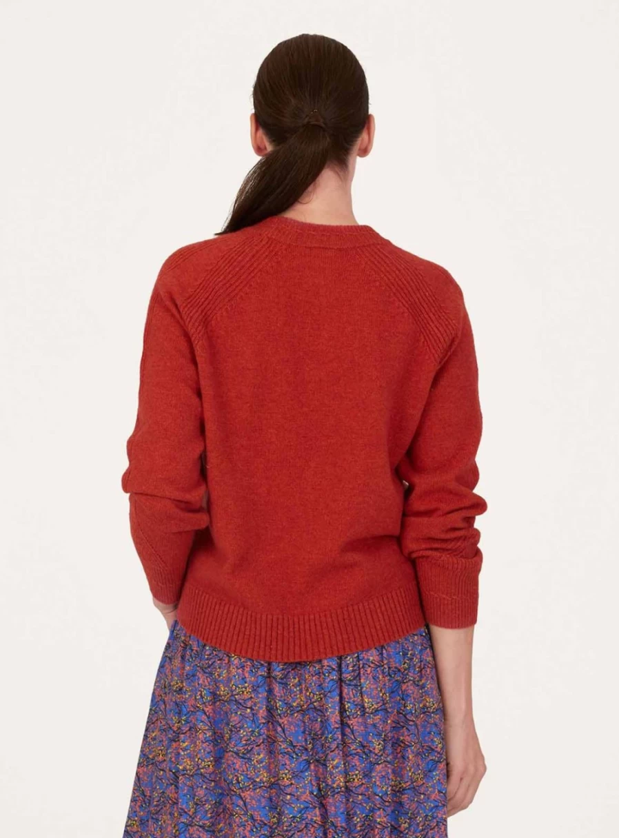 Thought Women's Celaeno Lambswool Funnel Neck Sweater - Soft Wool Knit Jumper Size 8