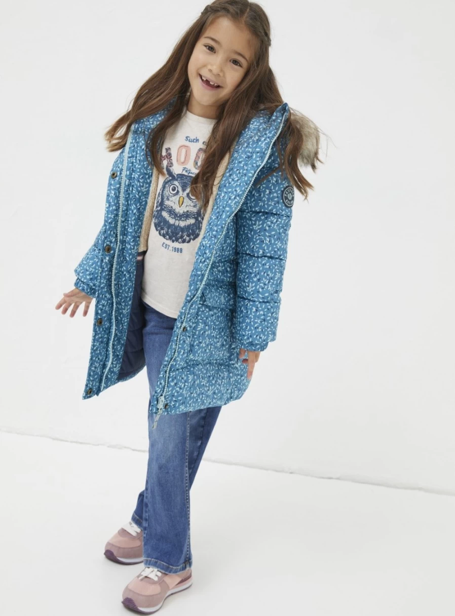 FatFace Women's Lily Longline Padded Coat for Girls Age 5-6 Years | Winter Warm Jacket