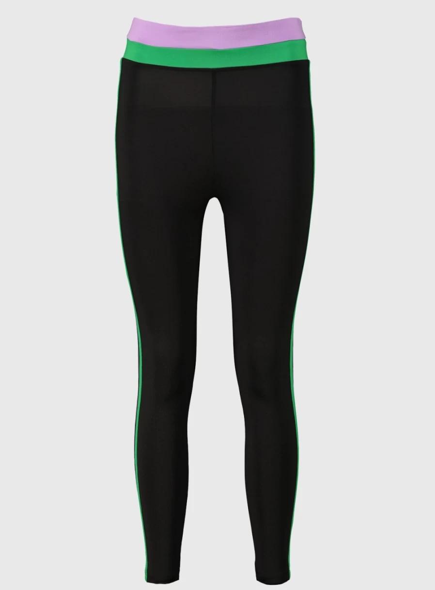 Tu Women's Active Black Colour Block High-Waisted Leggings - Stylish Workout & Yoga Pants - Size 12