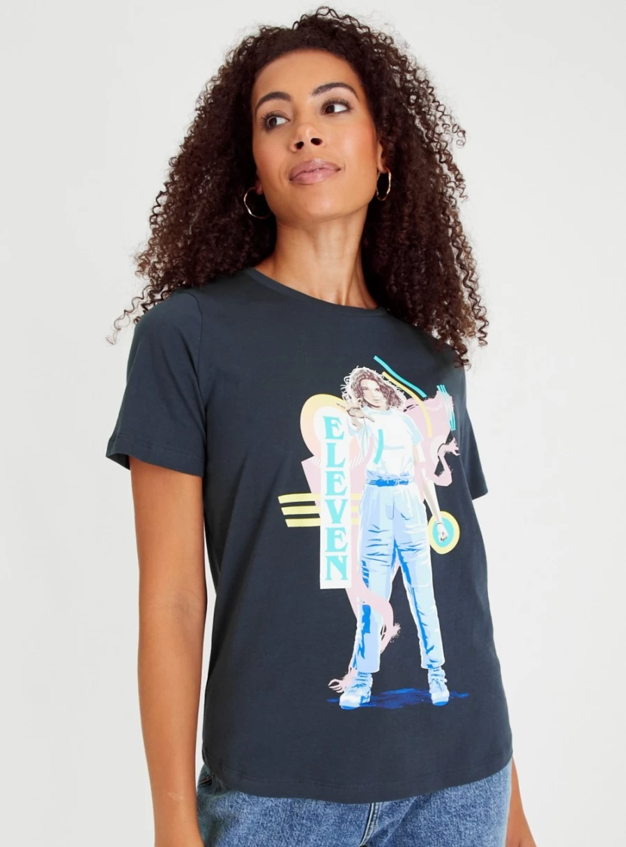 "Stranger Things Eleven Women's Navy T-Shirt | Official Merchandise"