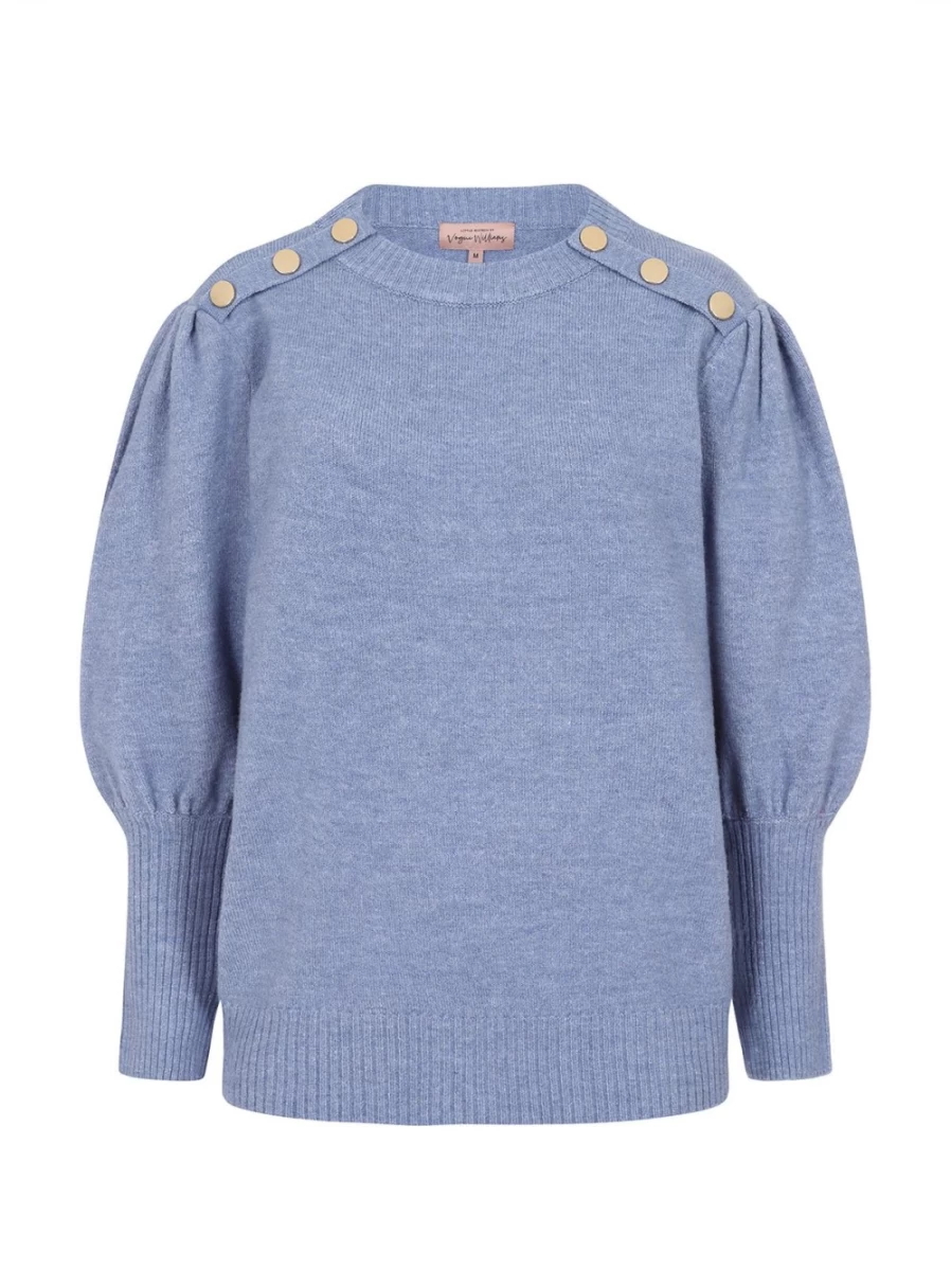 Vogue Women's Grey Button-Up Knit Jumper Sweater Size M