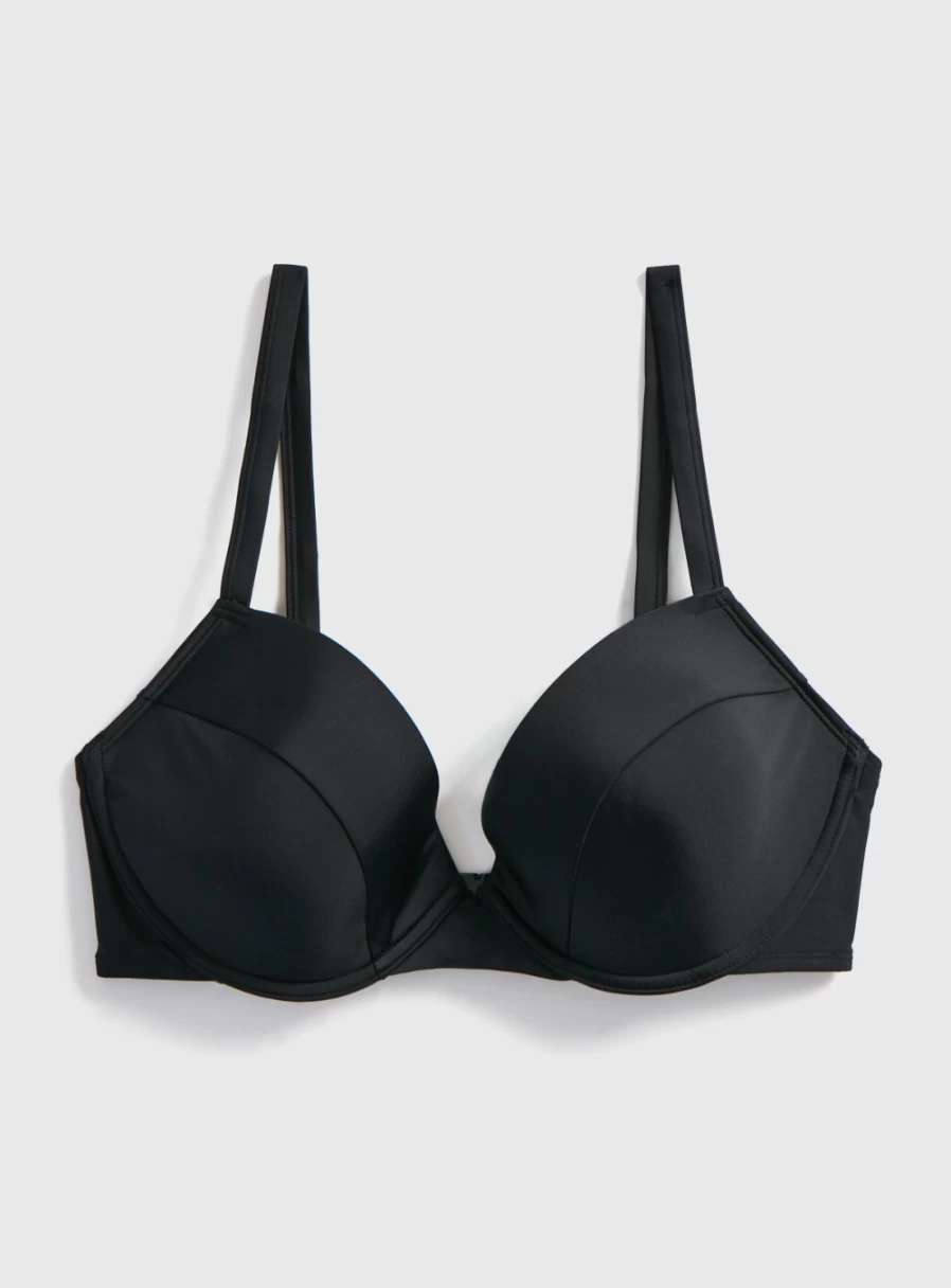 Tu Women's DD-G Black Molded Bikini Top - 40DD Push-Up Swimwear