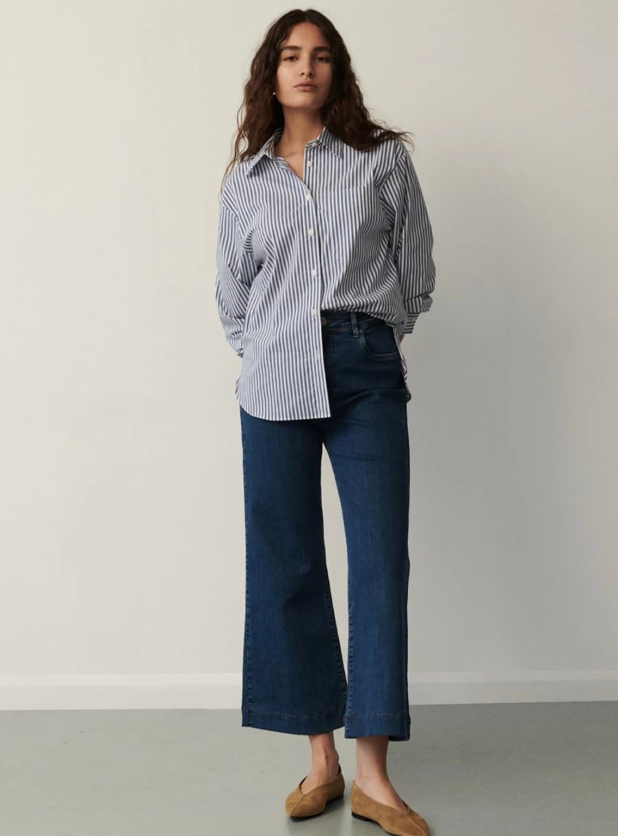 Finery Women's Gio High-Waisted Cropped Wide Leg Jeans - Size 30 Trendy Comfort Fit