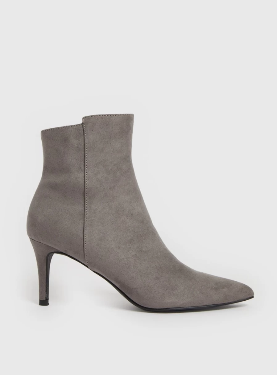 Tu Women's Grey Faux Suede Pointed Boots - Size 7 Stylish Ankle Booties