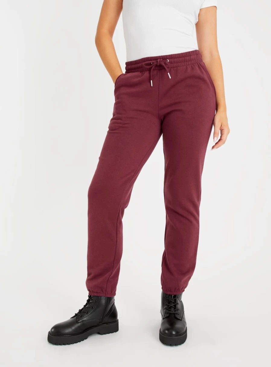Tu Women's Berry Red Cuffed Joggers - Comfortable Casual Athletic Pants Size 14