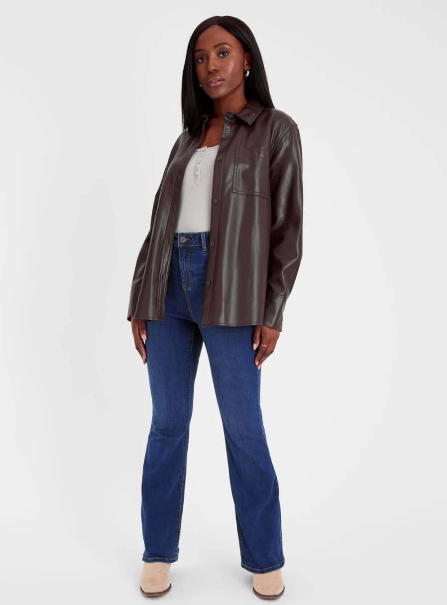 Tu Women's Dark Wash Kickflare Denim Jeans - 22S Slim Fit Stretch Comfort