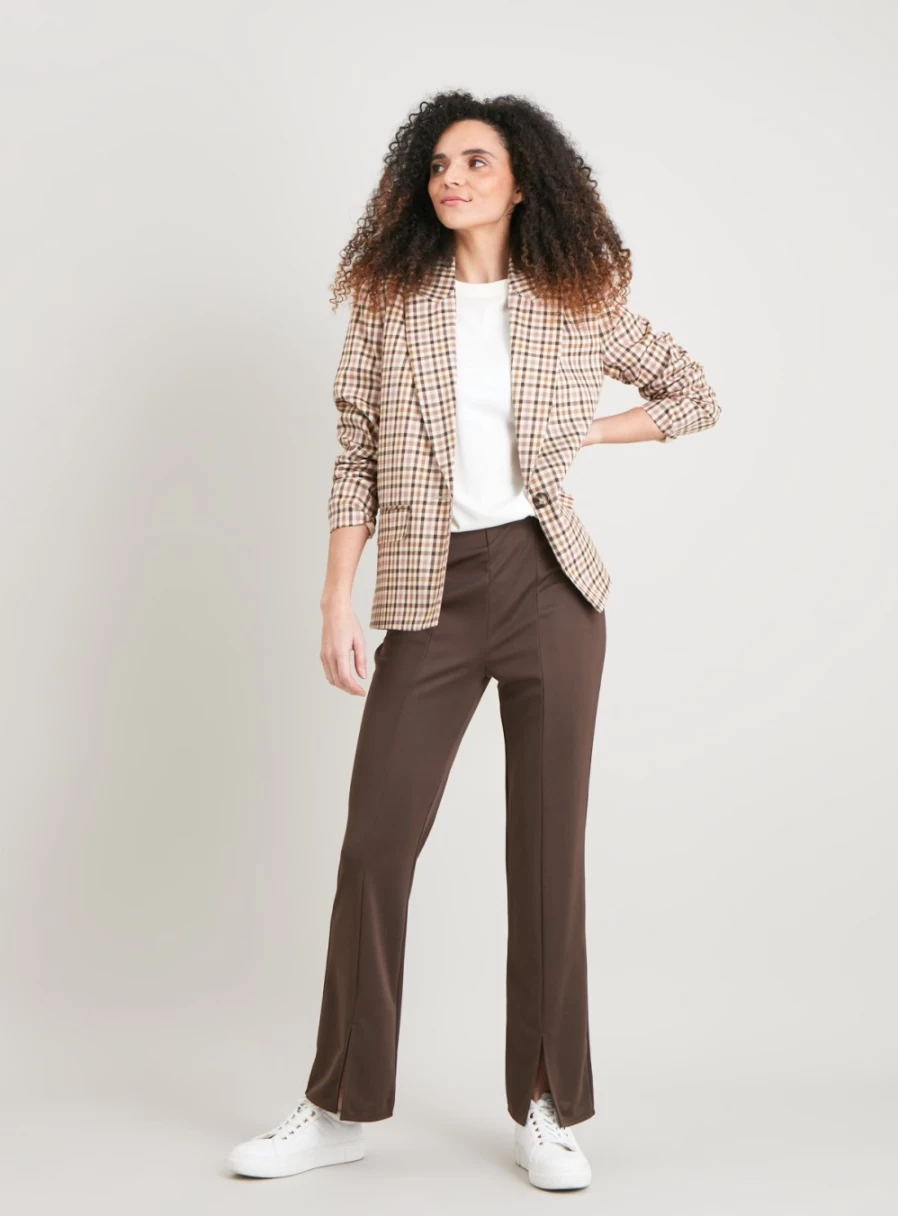 Tu Women's Brown High-Waisted Split Hem Leggings - Stretchy Yoga Pants Size 14