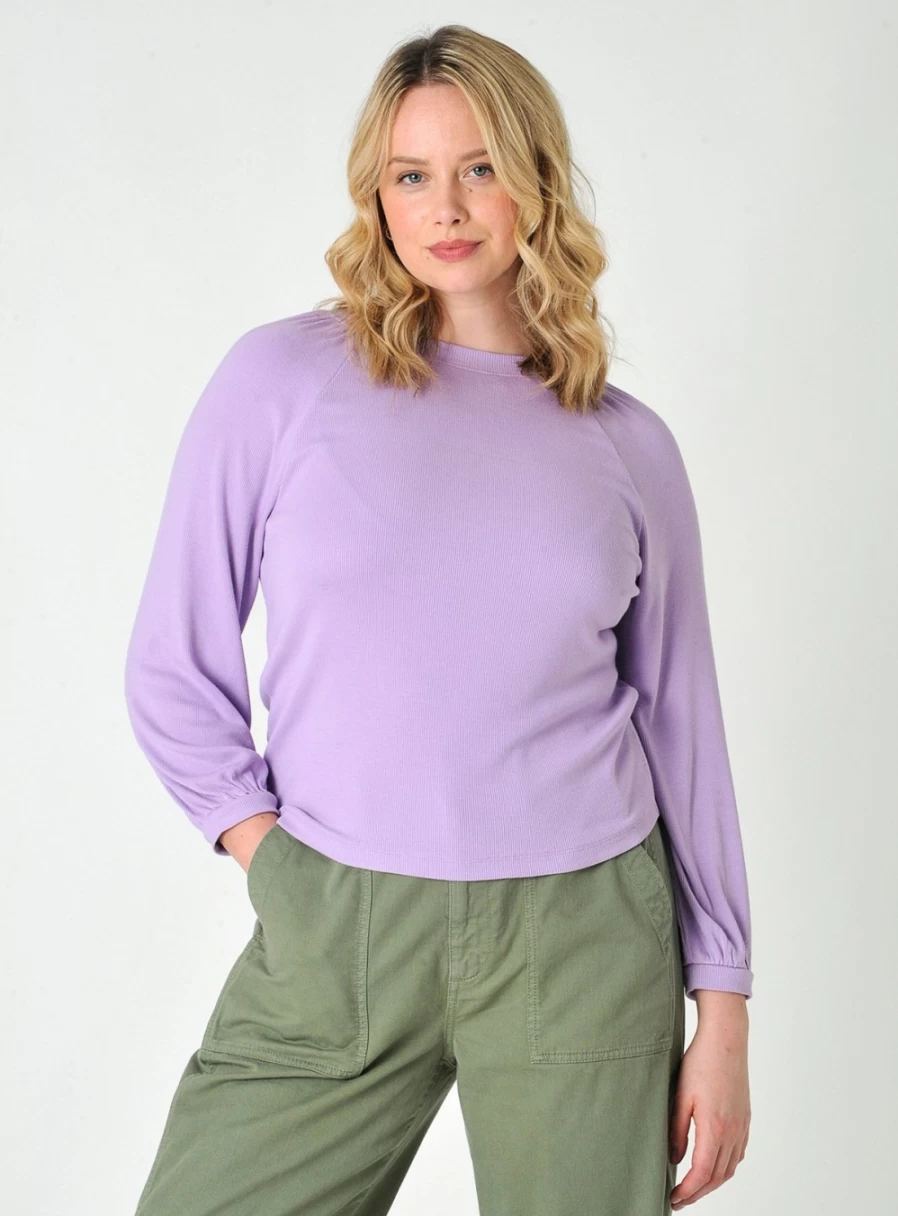 Burgs Women's Hatherleigh Ribbed Jersey Top - Comfortable Stretch Fit Casual Shirt