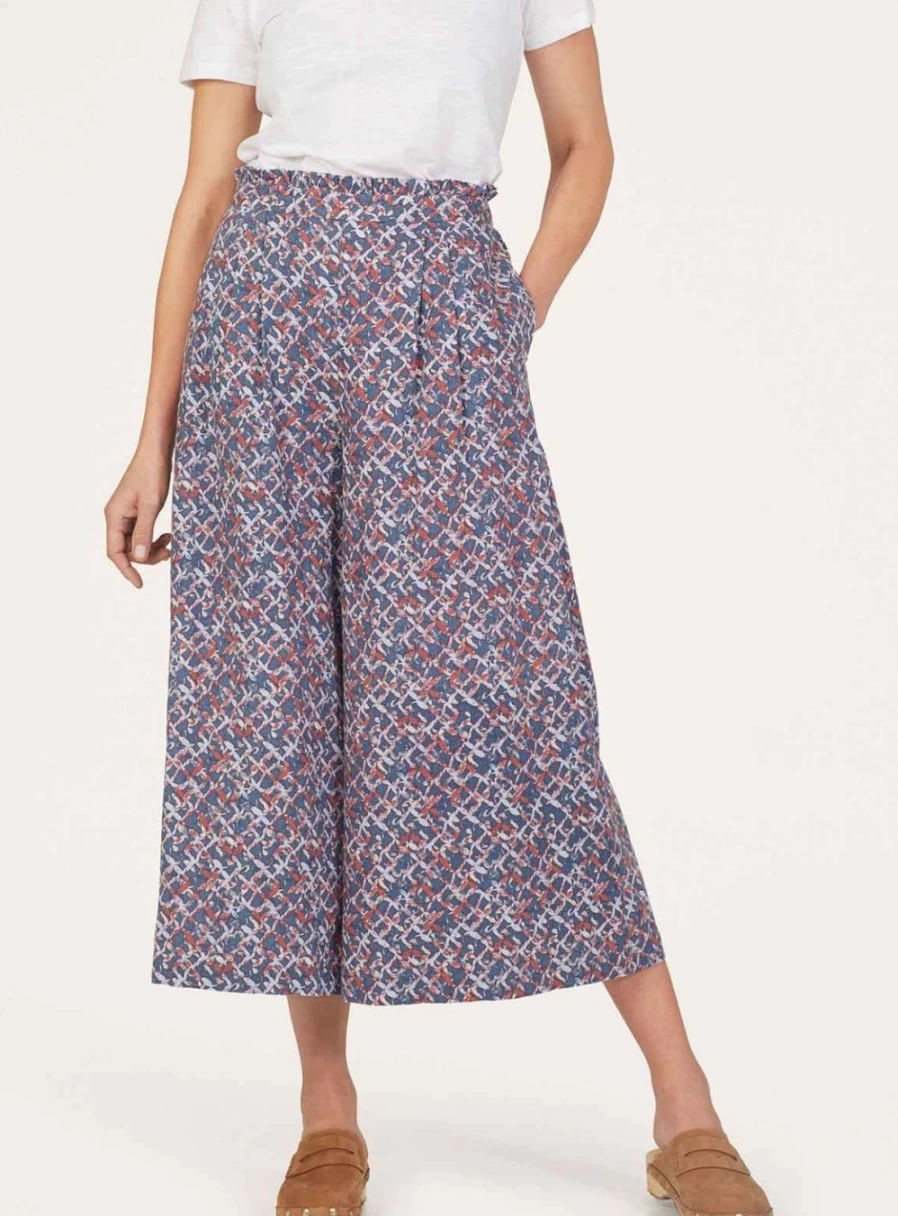 Thought Women's Kalina Hemp Wide Leg Culottes - Sustainable Eco-Friendly Trousers Size 14