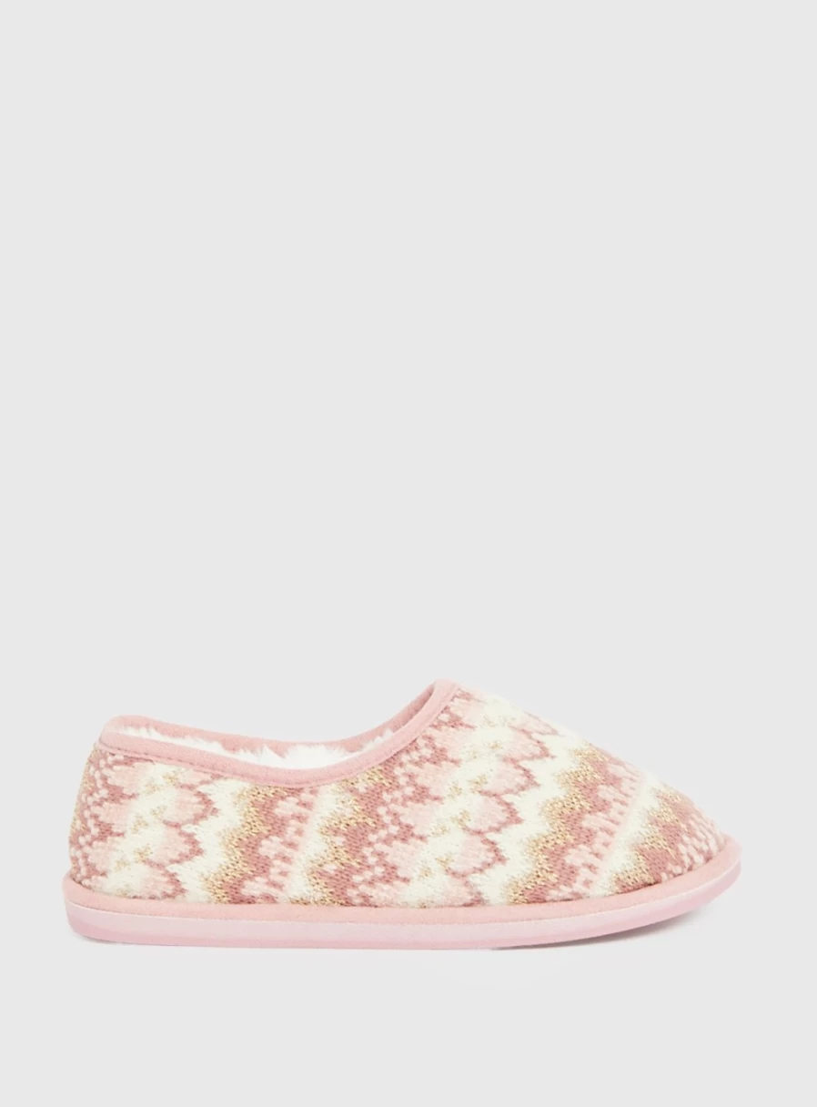 "Tu Women's Pink Knitted Slippers – Cozy Size 6 House Shoes"