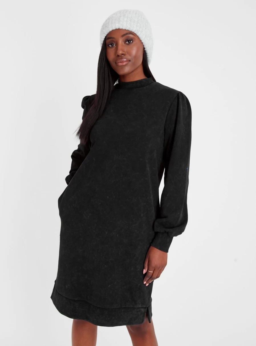 Tu Women's Washed Black Sweat Dress - Comfortable Casual Style 10