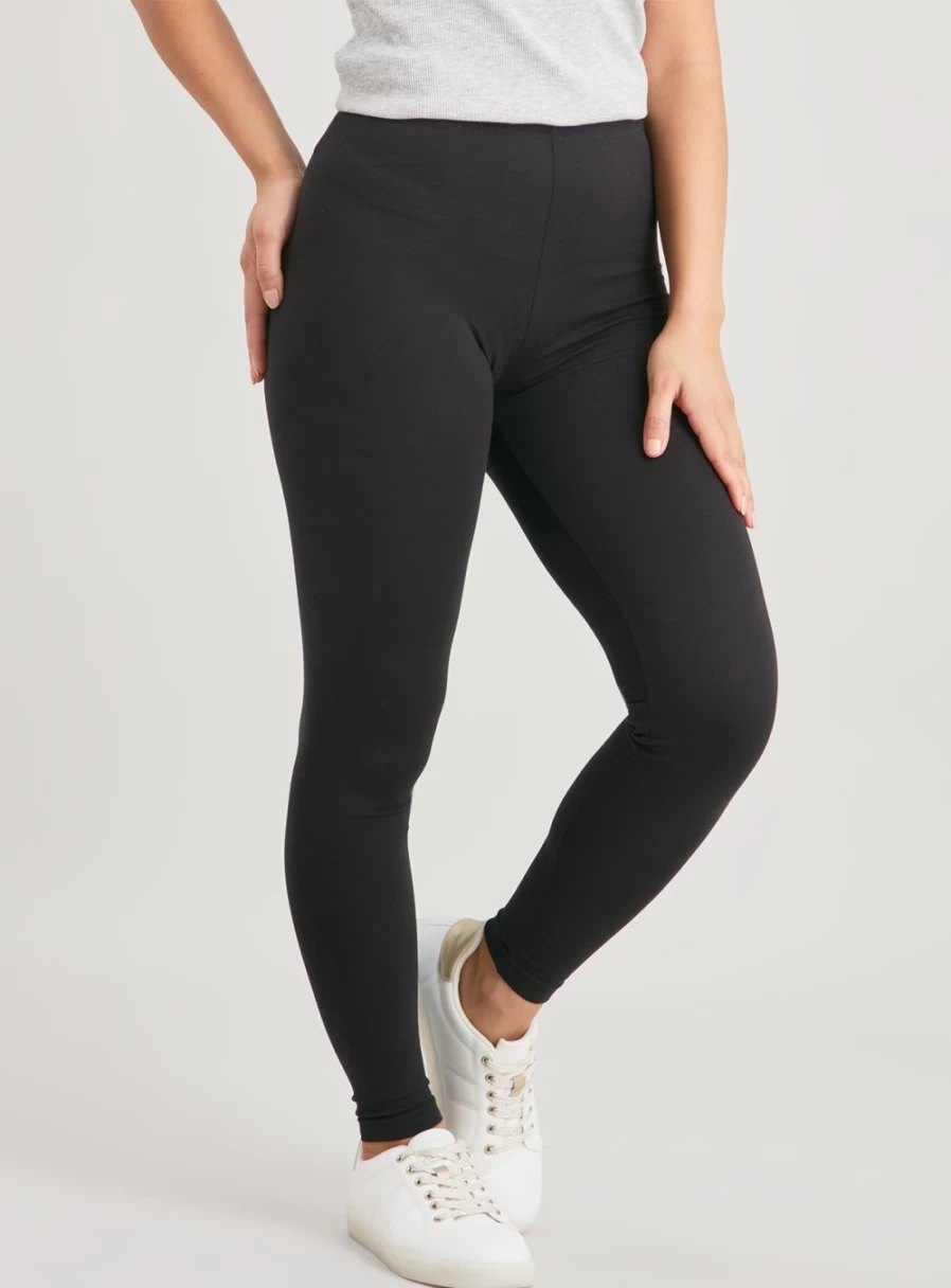 "Tu Petite Women's Black Leggings 2 Pack - Size 20-22 | Petite Fit Stretchy Yoga Pants"