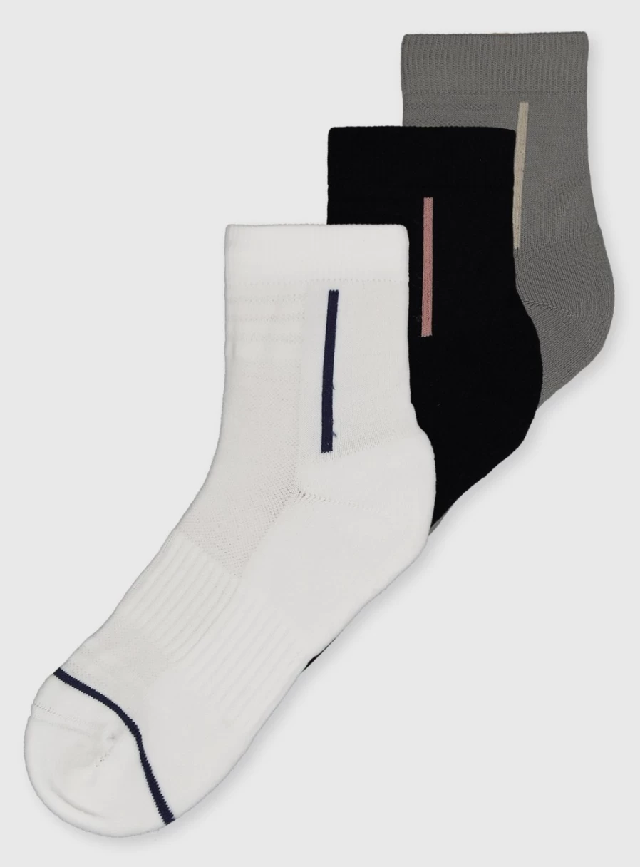 Tu Women's Active Cropped Ankle Socks with Arch Support - 3 Pack (Sizes 4-8)