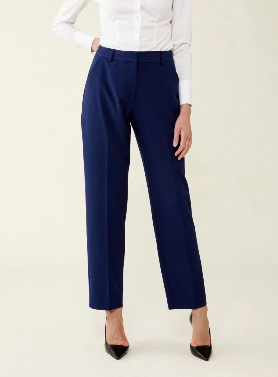 Finery Women's Navy Harper High-Waisted Trouser Pants - Size 8