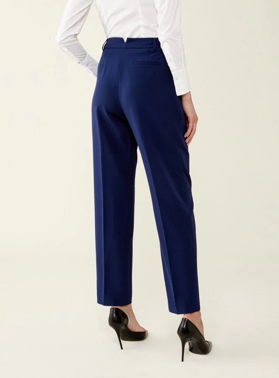 Finery Women's Navy Harper High-Waisted Trouser Pants - Size 8