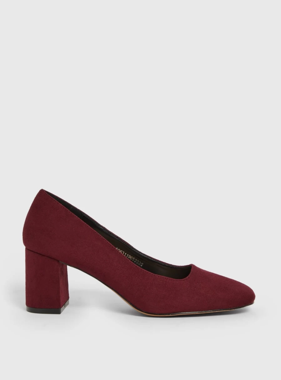 Tu Women's Berry Red Block Heel Court Shoes - Sole Comfort 4 Inch Heel Dress Pumps