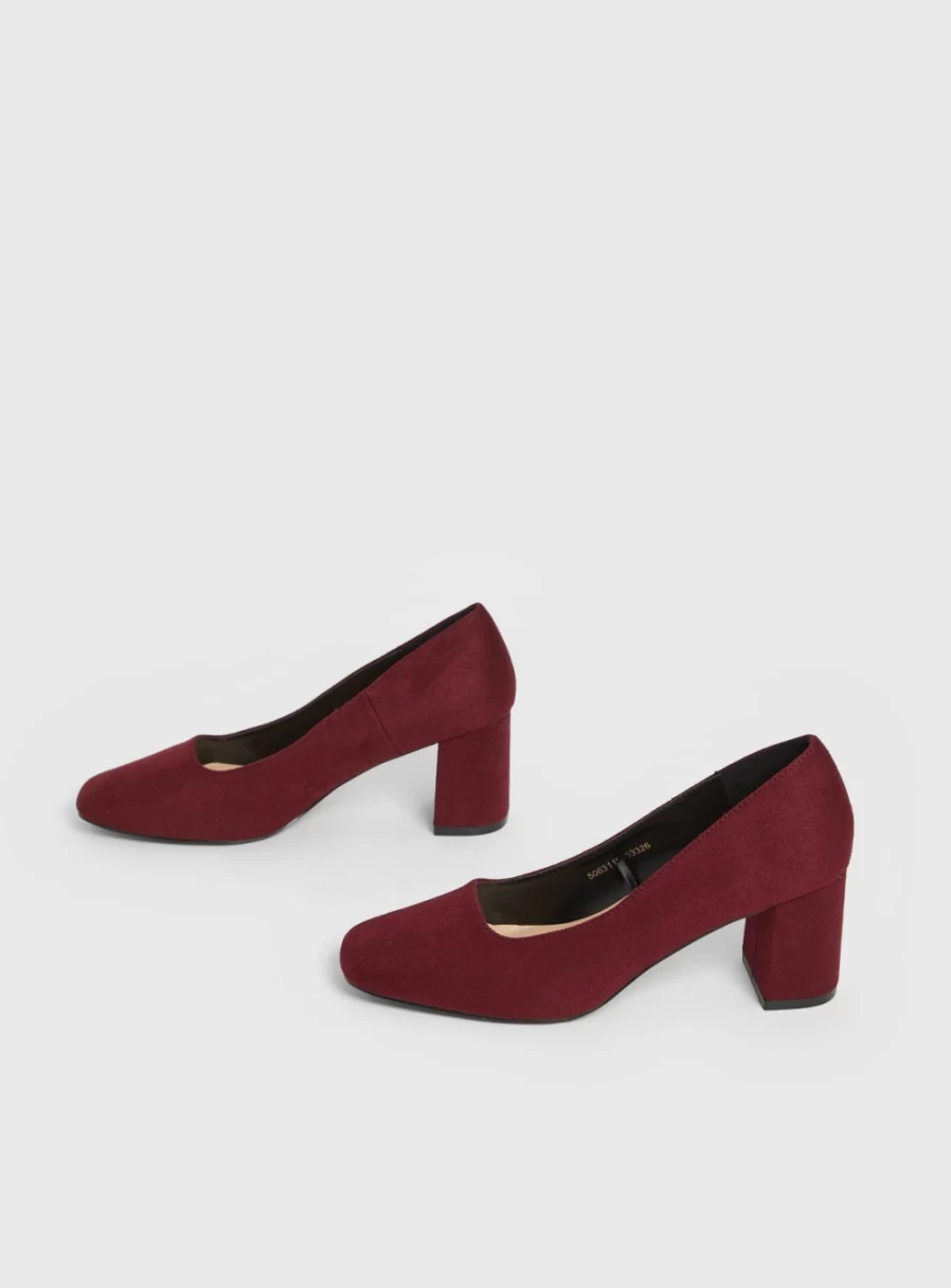 Tu Women's Berry Red Block Heel Court Shoes - Sole Comfort 4 Inch Heel Dress Pumps