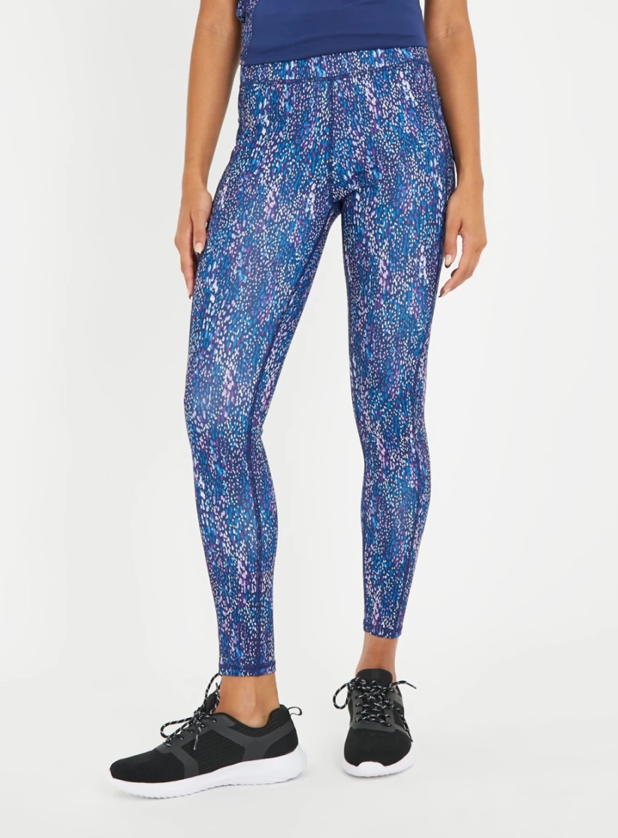 "TU Women's Navy Raindrop Print High-Waisted Sculpted Leggings - Size 14"