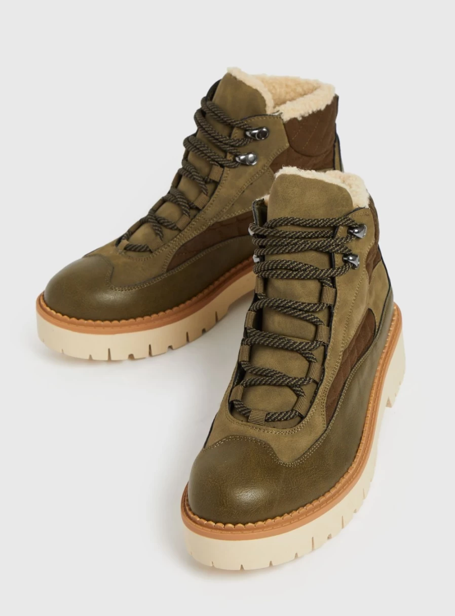 Women's Khaki Hiker Boots by Tu - Outdoor Hiking Ankle Boots for Women