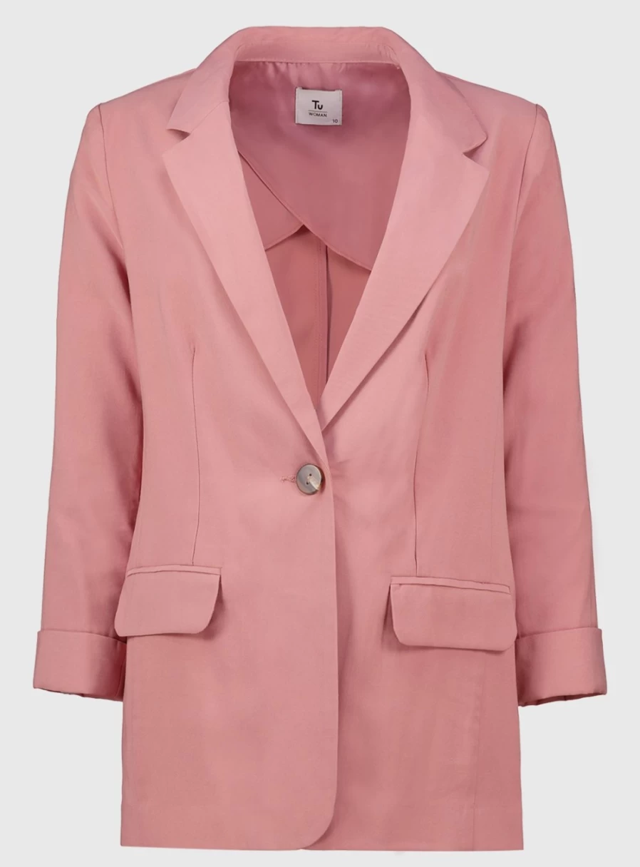"Tu Women's Pink Coordinated Blazer - Size 18 | Stylish Casual Office Wear"