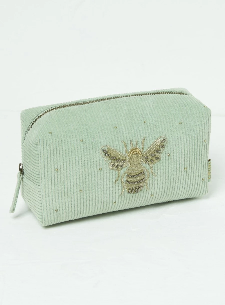 FatFace Women's Bee Print Cord Makeup Pouch - Stylish Cosmetic Bag for Travel & Daily Use