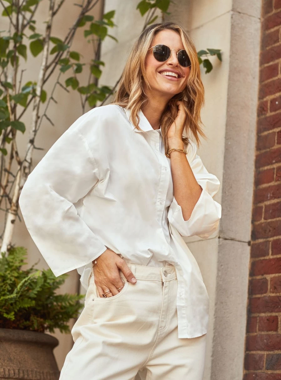 Vogue Williams Women's Classic White Shirt - Size 12 | Elegant Casual Top