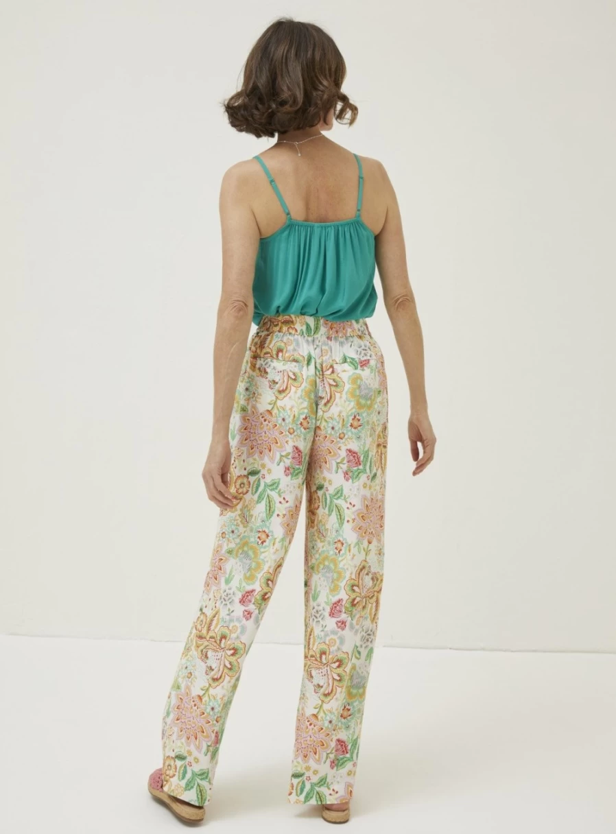 Fatface Women's Faye Paradise Floral Wide Leg Trousers - Size 6, Boho Summer Pants