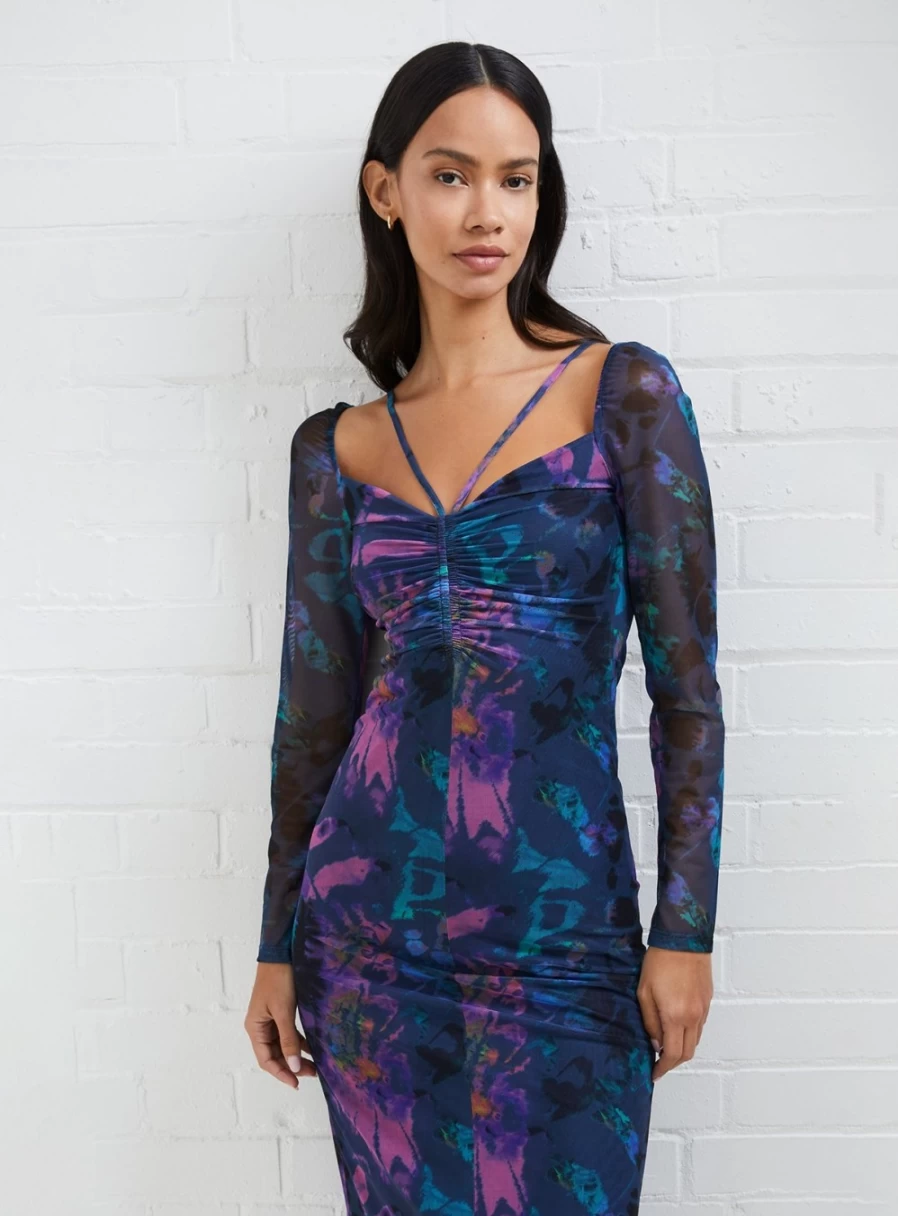 French Connection Women's Toni Mesh Gabriela Dress - Elegant M Size Summer Dress